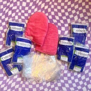6lbs Therabath lavender scented paraffin wax, Revlon mittens & 18 plastic liners
